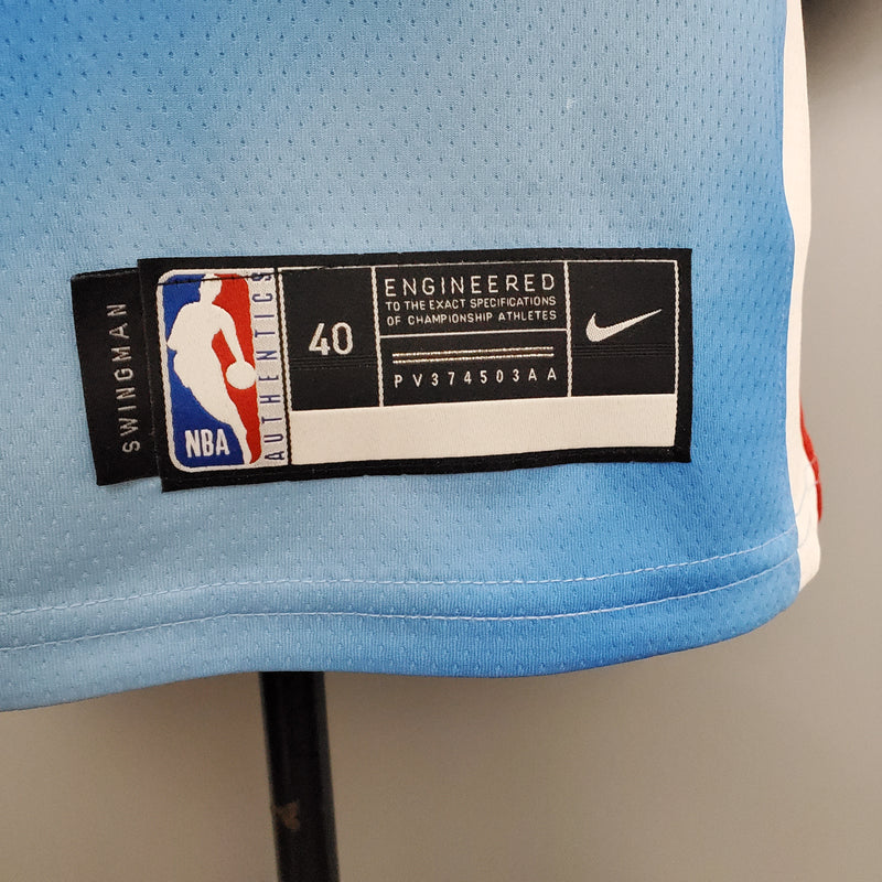 CAMISA BROOKLYN NETS - AZUL COM VERMELHO - RETRÔ -