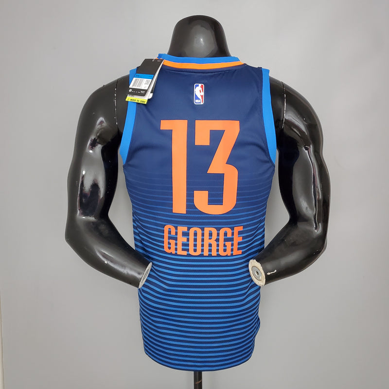 CAMISA OKLAHOMA CITY THUNDER - TEMPORADA 21/22 - AZUL LISTRADA