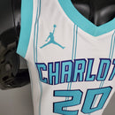 CAMISA CHARLOTTE HORNETS - BRANCA COM AZUL BEBÊ -