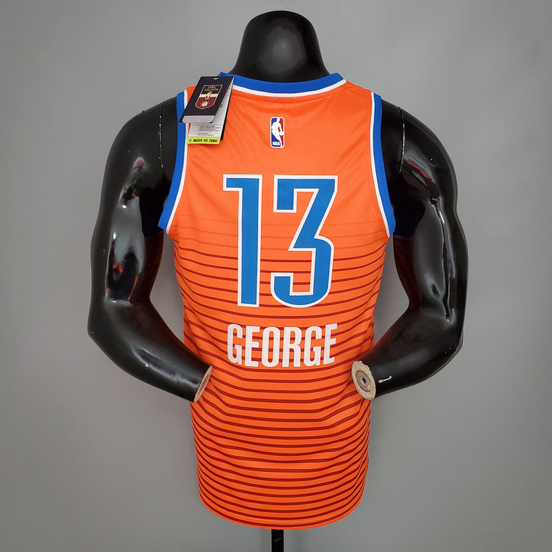 CAMISA OKLAHOMA CITY THUNDER - TEMPORADA 21/22 - LARANJA LISTRADA