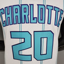 CAMISA CHARLOTTE HORNETS - BRANCA COM AZUL BEBÊ -