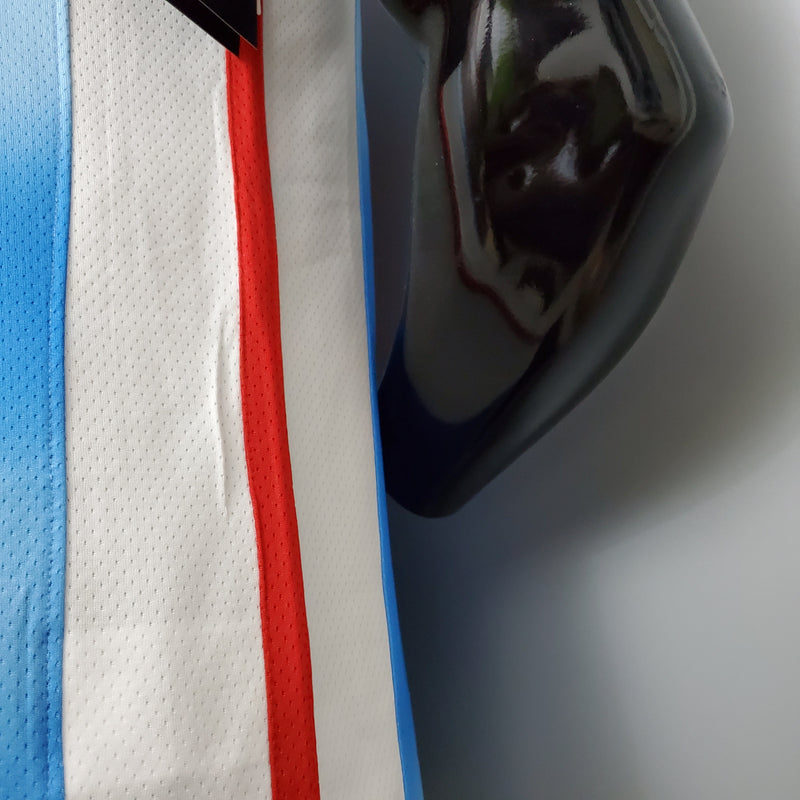 CAMISA BROOKLYN NETS - AZUL COM VERMELHO - RETRÔ -