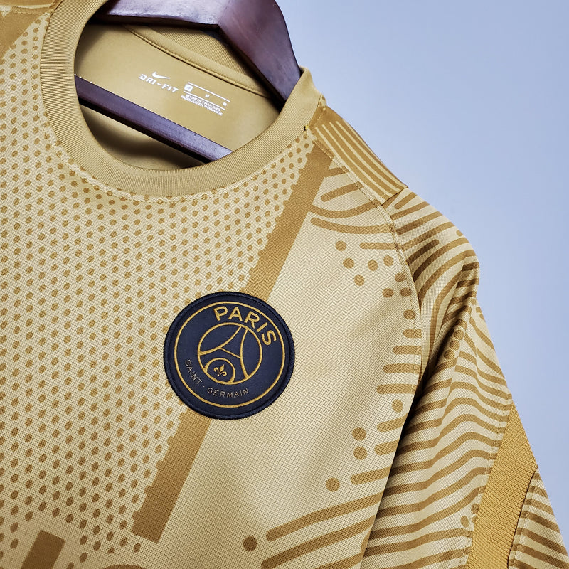 CAMISA PARIS SAINT GERMAIN (PSG) - TREINO/TRAINING - DOURADA - TORCEDOR - 20/21