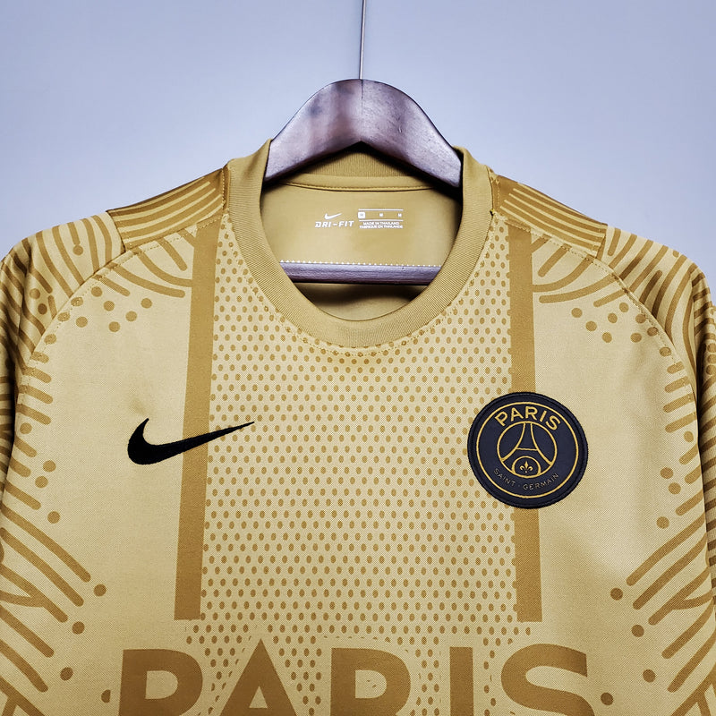 CAMISA PARIS SAINT GERMAIN (PSG) - TREINO/TRAINING - DOURADA - TORCEDOR - 20/21