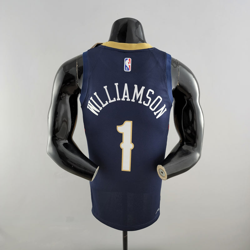 CAMISA NEW ORLEANS PELICANS - AZUL COM NIKE BRILHANTE - ICON EDITION 75TH ANNIVERSARY - 2021/ 2022