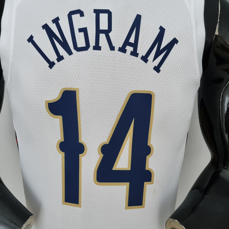 CAMISA NEW ORLEANS PELICANS - BRANCA COM NIKE BRILHANTE - ICON EDITION 75TH ANNIVERSARY - 2021/ 2022