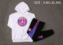 KIT MOLETOM - PARIS SAINT GERMAIN (PSG) - BRANCO COM SÍMBOLO ROXO E ROSA