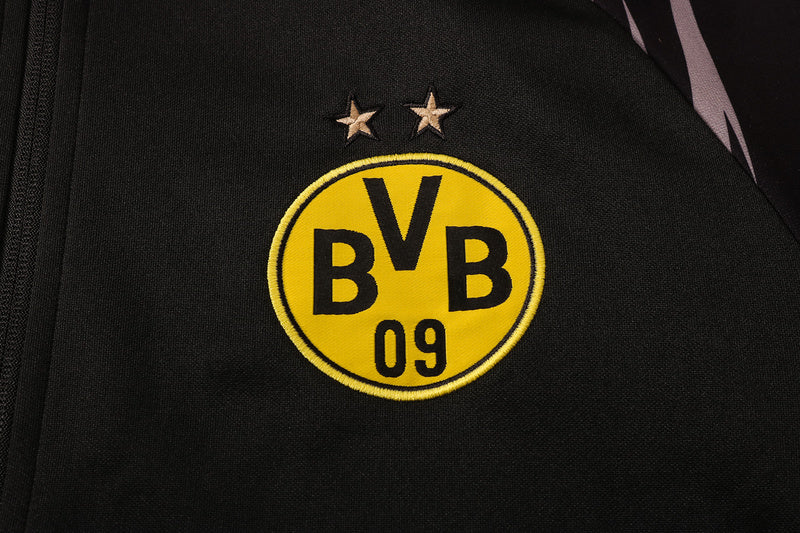 KIT PASSEIO COM CAPUZ - BORUSSIA DORTMUND - PRETO E CINZA