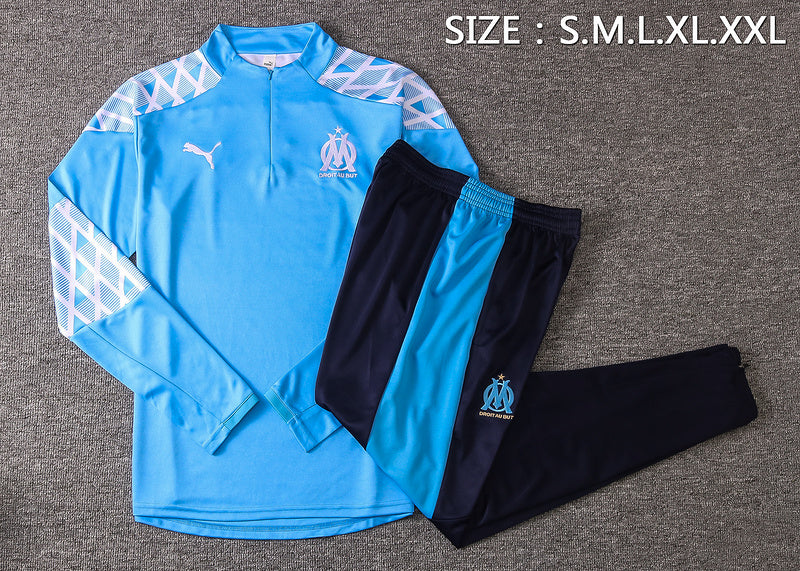 KIT PRÉ JOGO - OLYMPIQUE DE MARSEILLE - AZUL CLARO E PRETO