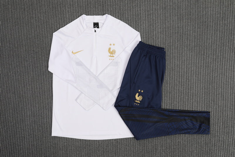 KIT PRÉ JOGO - FRANÇA - BRANCO E AZUL ESCURO