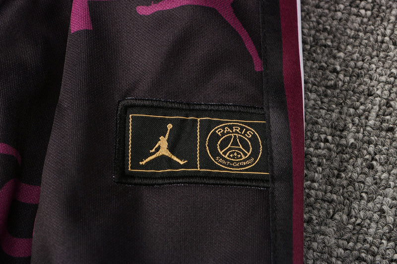 KIT PASSEIO COM CAPUZ - PARIS SAINT GERMAIN (PSG) - PRETO E ROXO