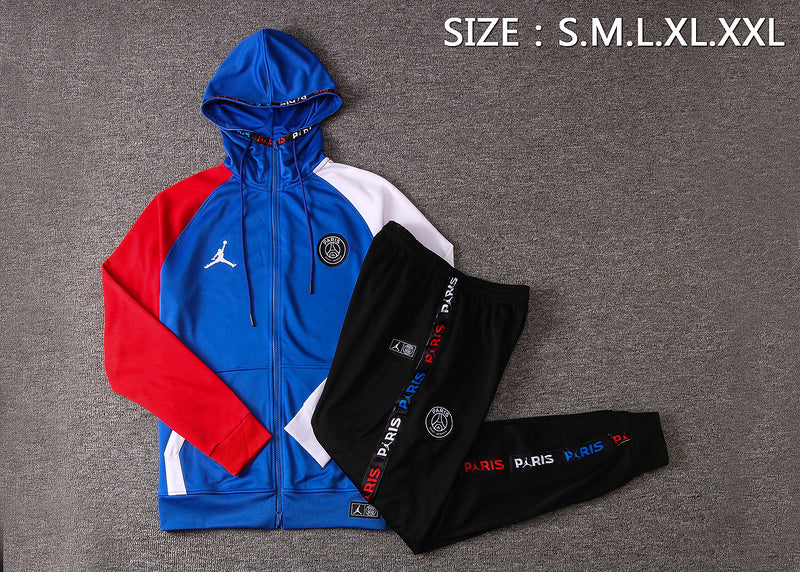 KIT PASSEIO COM CAPUZ - PARIS SAINT GERMAIN (PSG) - AZUL, VERMELHO E BRANCO