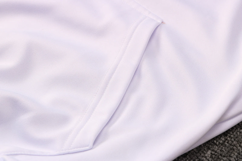 KIT MOLETOM - PARIS SAINT GERMAIN (PSG) - BRANCO COM SÍMBOLO ROXO E ROSA
