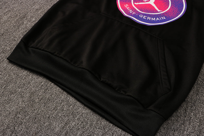KIT MOLETOM - PARIS SAINT GERMAIN (PSG) - PRETO COM SÍMBOLO ROXO E ROSA