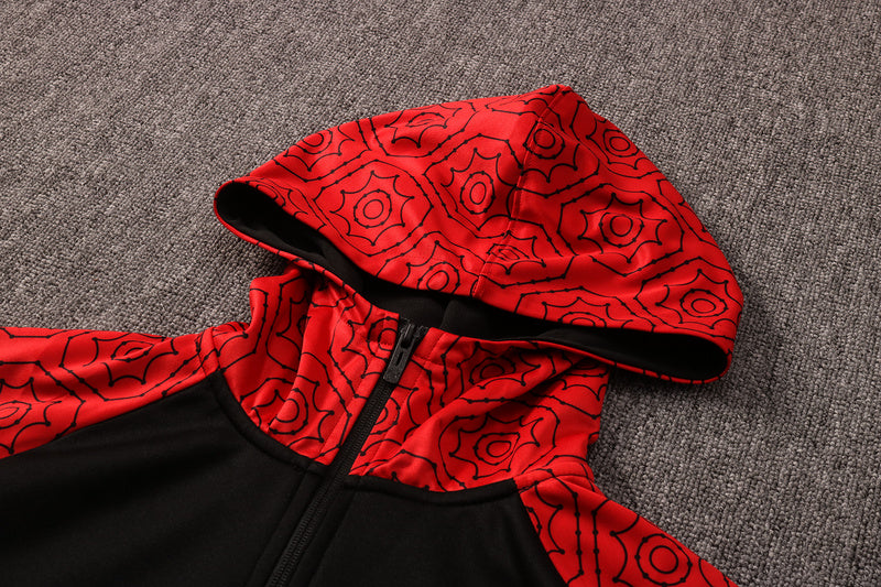 KIT PASSEIO COM CAPUZ - MILAN - VERMELHO E PRETO
