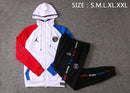 KIT PASSEIO COM CAPUZ - PARIS SAINT GERMAIN (PSG) - BRANCO, VERMELHO E AZUL