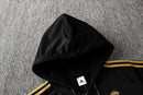 KIT PASSEIO COM CAPUZ - REAL MADRID - PRETO, BRANCO E DOURADO