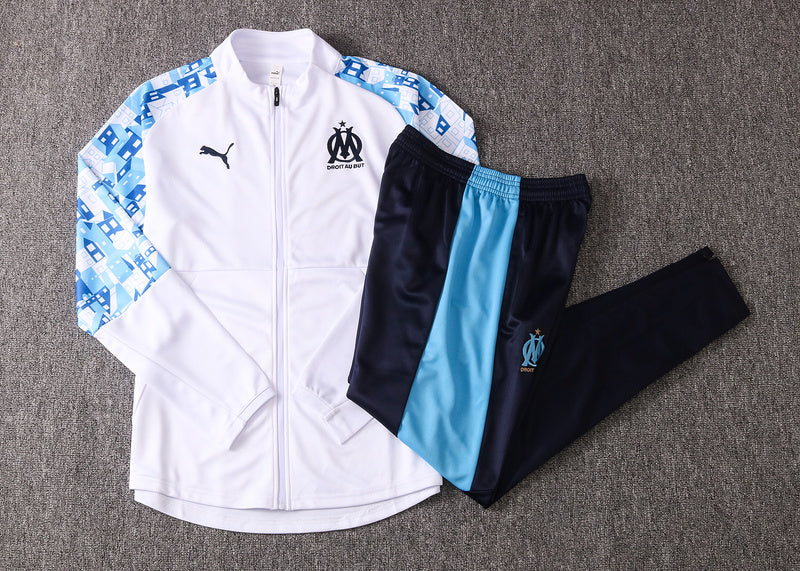 KIT PASSEIO - OLYMPIQUE MARSEILLE - BRANCO, AZUL CLARO E AZUL MARINHO