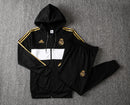 KIT PASSEIO COM CAPUZ - REAL MADRID - PRETO, BRANCO E DOURADO