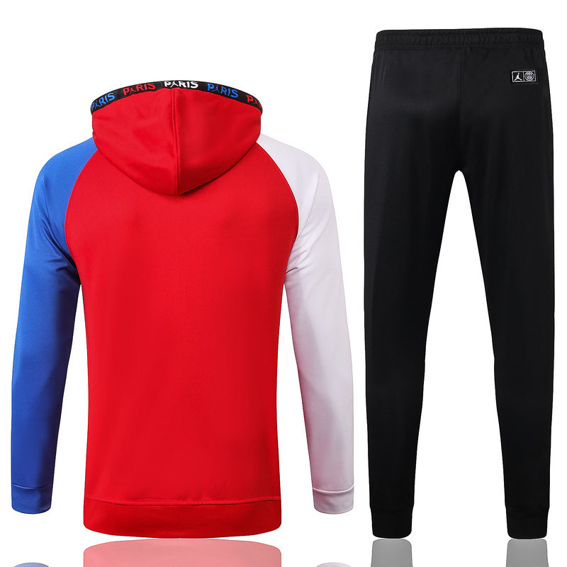 KIT PASSEIO COM CAPUZ - PARIS SAINT GERMAIN (PSG) - VERMELHO, BRANCO E AZUL