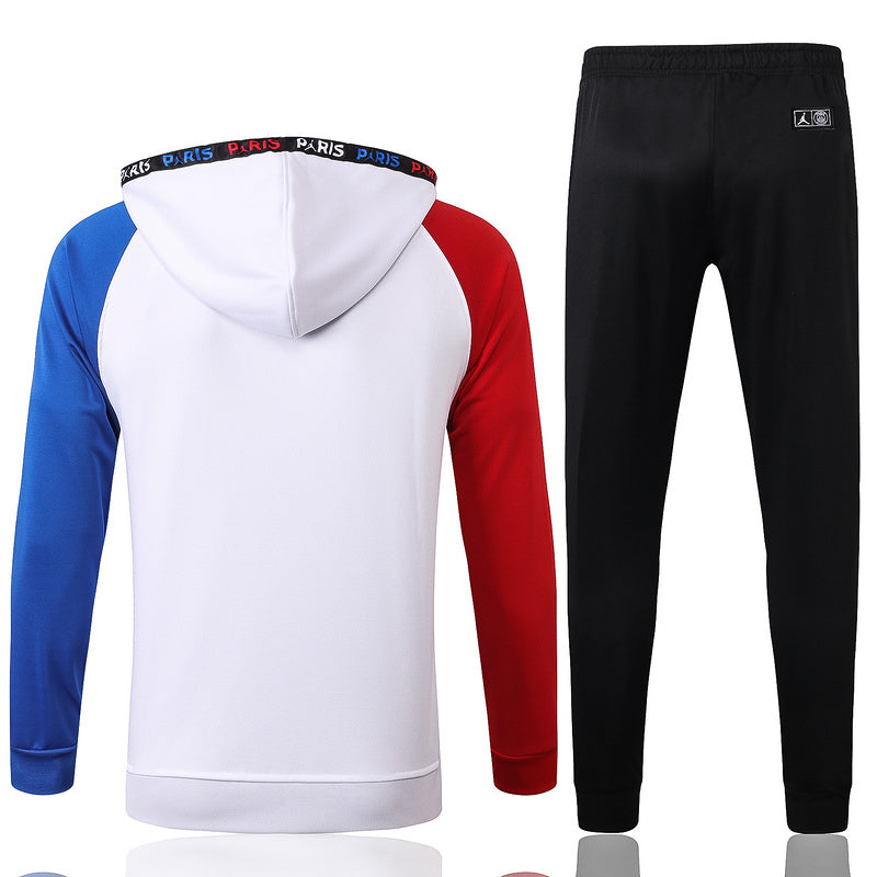 KIT PASSEIO COM CAPUZ - PARIS SAINT GERMAIN (PSG) - BRANCO, VERMELHO E AZUL