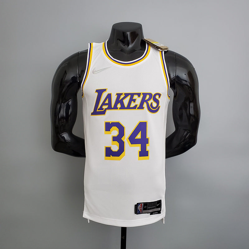 CAMISA LAKERS - BRANCA COM NIKE BRILHANTE - 75TH ANNIVERSARY - ICON EDITION - 2021/ 2022
