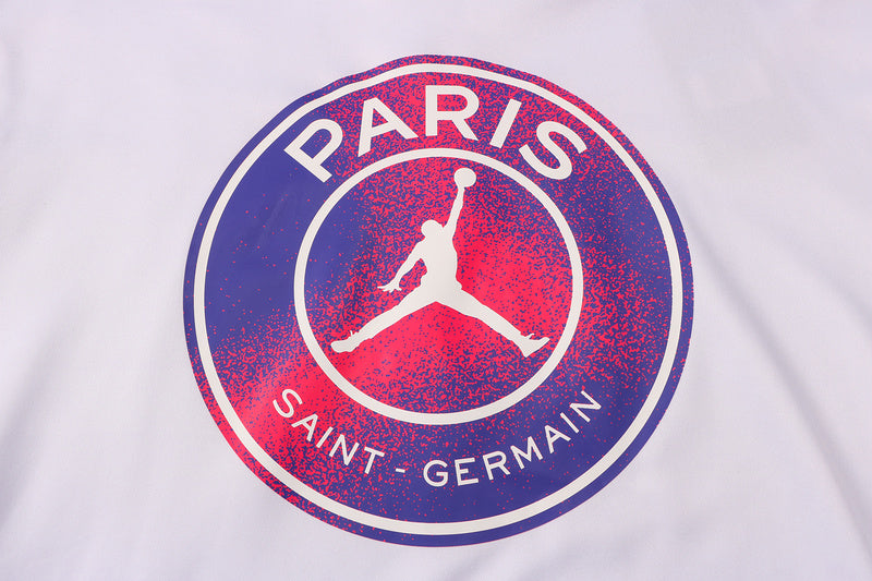 KIT MOLETOM - PARIS SAINT GERMAIN (PSG) - BRANCO COM SÍMBOLO ROXO E ROSA