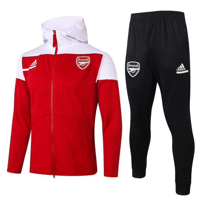 KIT PASSEIO COM CAPUZ - ARSENAL - VERMELHO E BRANCO