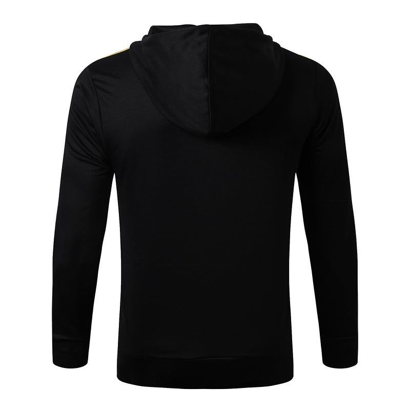 KIT PASSEIO COM CAPUZ - REAL MADRID - PRETO, BRANCO E DOURADO