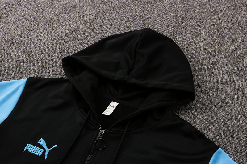 KIT MOLETOM - OLYMPIQUE MARSEILLE - PRETO E AZUL