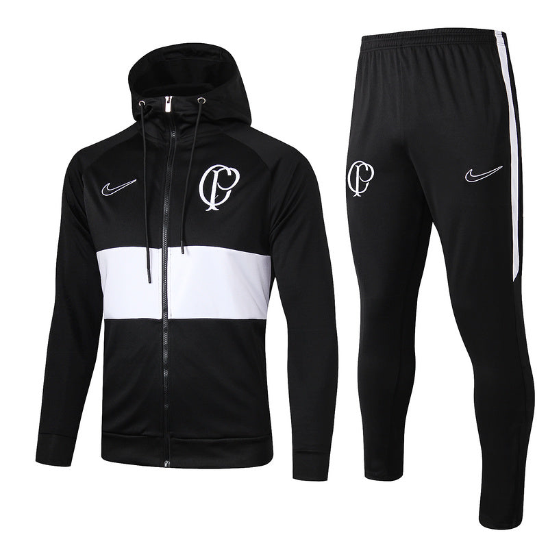 KIT PASSEIO COM CAPUZ - CORINTHIANS - PRETO E BRANCO