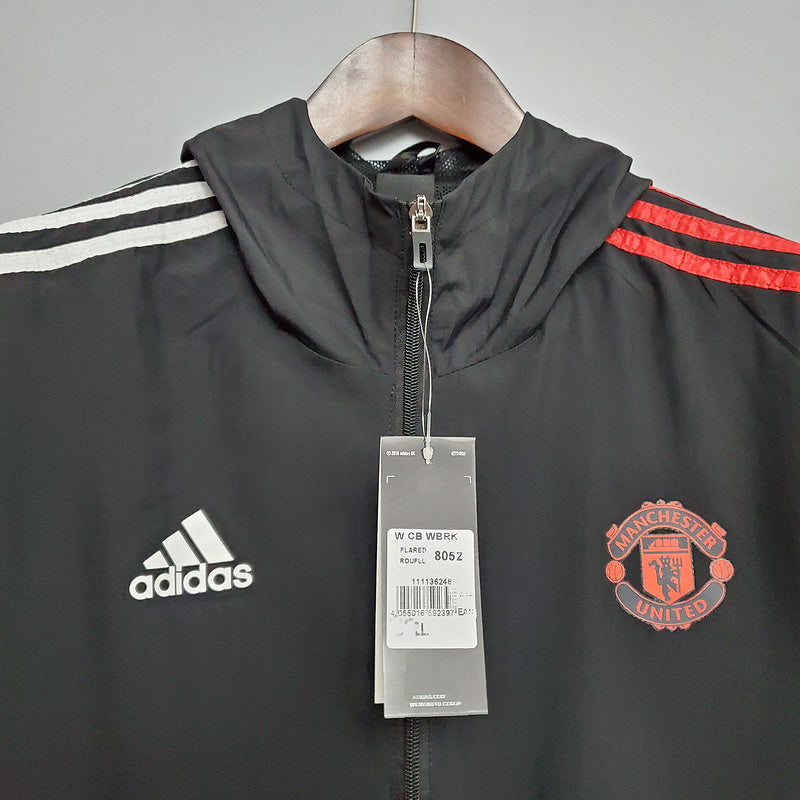 CORTA VENTO - MANCHESTER UNITED- PRETO, VERMELHO E BRANCO