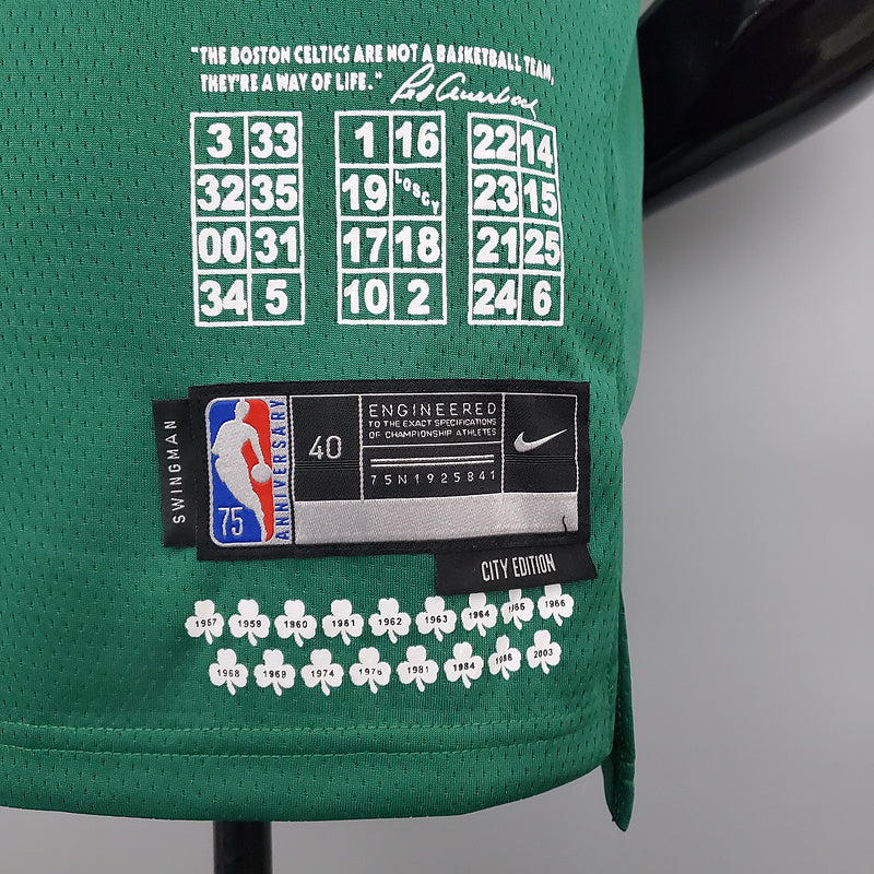 CAMISA BOSTON CELTICS - VERDE COM NIKE BRILHANTE - CITY EDITION 75TH ANNIVERSARY - 2021/ 2022