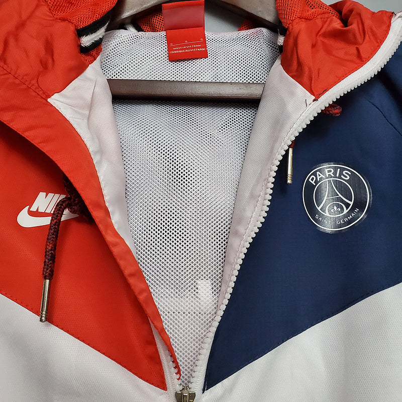 CORTA VENTO - PARIS SAINT GERMAIN (PSG) - BRANCO, VERMELHO E AZUL