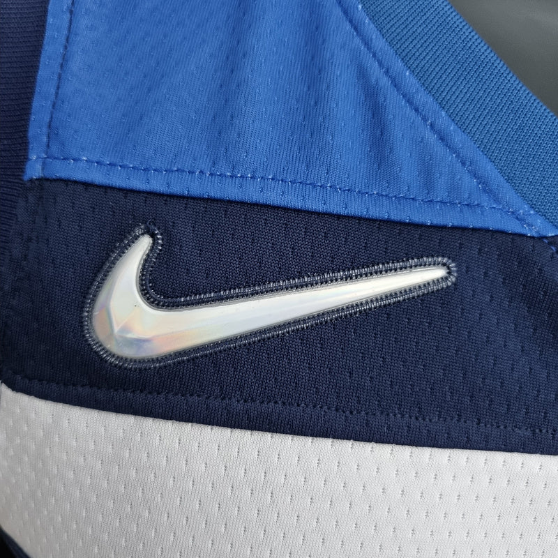 CAMISA MINNESOTA TIMBERWOLVES - AZUL COM NIKE BRILHANTE - CITY EDITION 75TH ANNIVERSARY - 2022