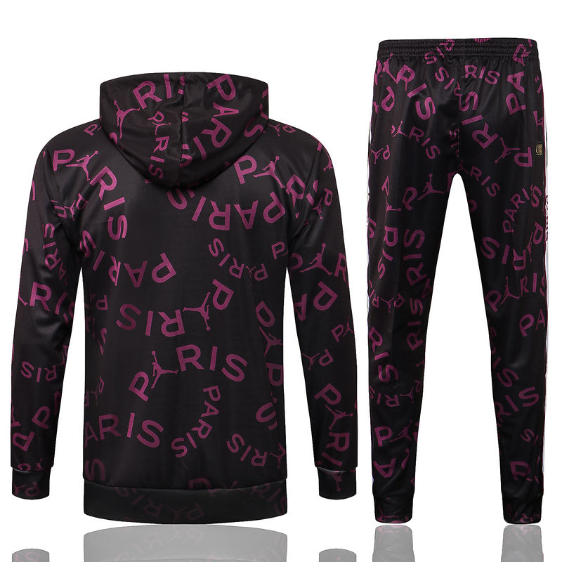 KIT PASSEIO COM CAPUZ - PARIS SAINT GERMAIN (PSG) - PRETO E ROXO