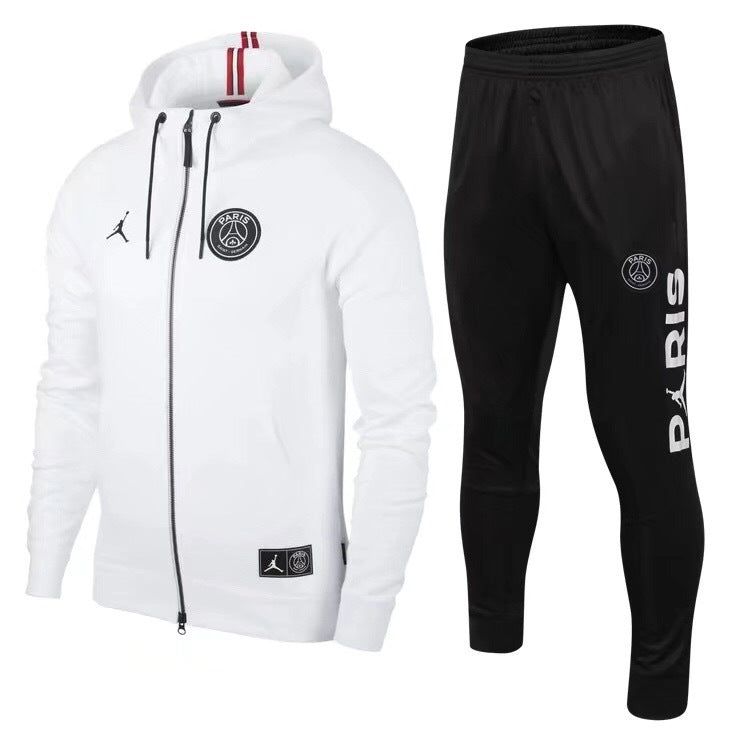 KIT PASSEIO COM CAPUZ - PARIS SAINT GERMAIN (PSG) - BRANCO PRETO E VERMELHO