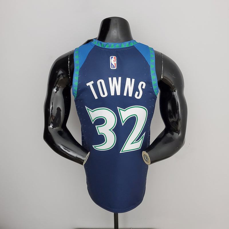 CAMISA MINNESOTA TIMBERWOLVES - AZUL COM NIKE BRILHANTE - CITY EDITION 75TH ANNIVERSARY - 2022