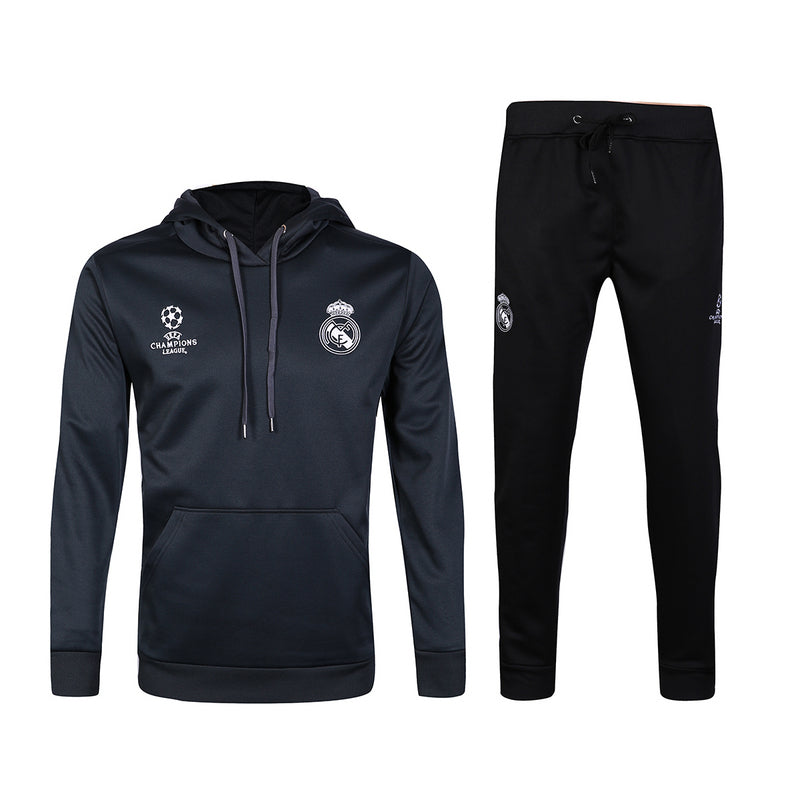 KIT PASSEIO COM CAPUZ - REAL MADRID - CINZA CHAMPIONS LEAGUE