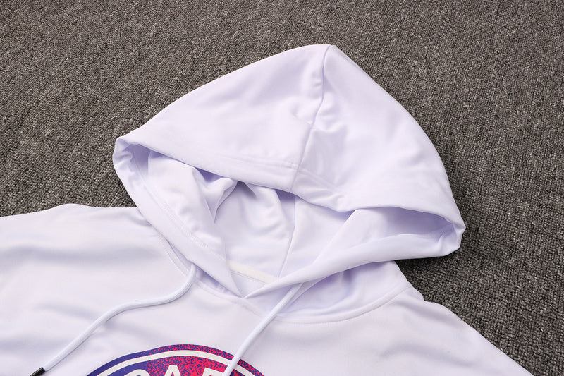 KIT MOLETOM - PARIS SAINT GERMAIN (PSG) - BRANCO COM SÍMBOLO ROXO E ROSA