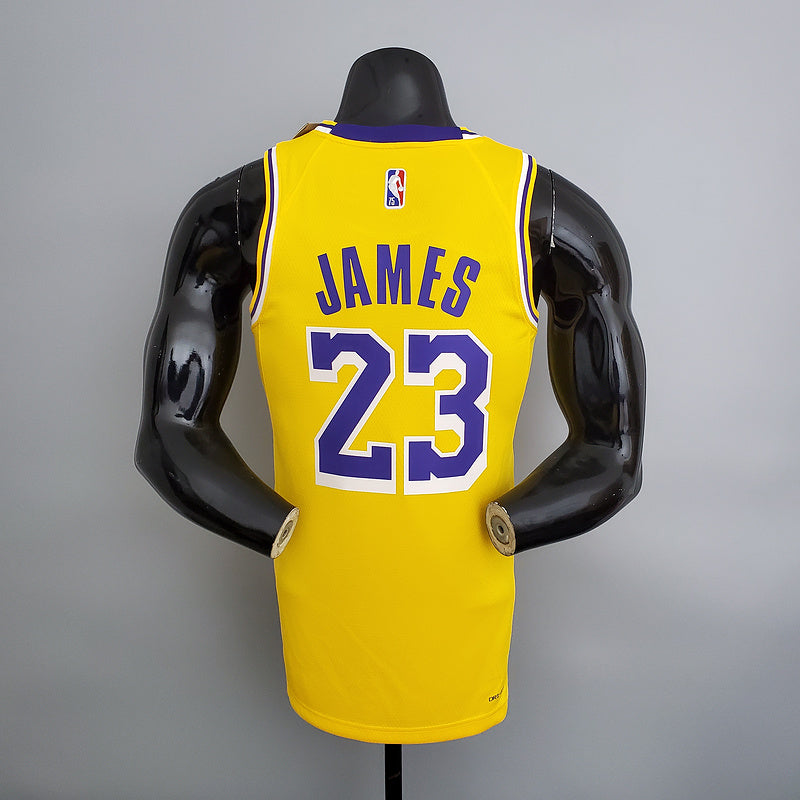 CAMISA LAKERS - AMARELA COM NIKE BRILHANTE - 75TH ANNIVERSARY - ICON EDITION - 2021/ 2022
