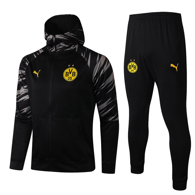 KIT PASSEIO COM CAPUZ - BORUSSIA DORTMUND - PRETO E CINZA