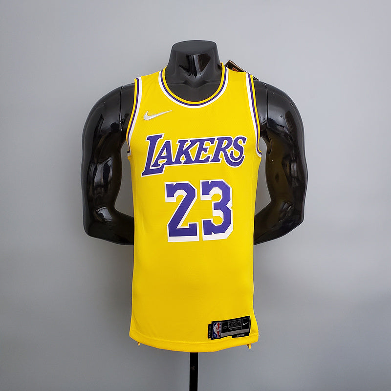 CAMISA LAKERS - AMARELA COM NIKE BRILHANTE - 75TH ANNIVERSARY - ICON EDITION - 2021/ 2022