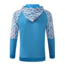 KIT PASSEIO COM CAPUZ - OLYMPIQUE DE MARSEILLE - AZUL E BRANCO