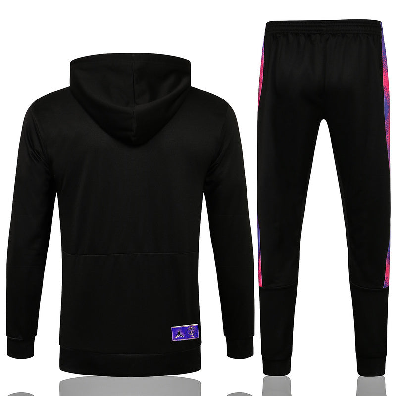 KIT MOLETOM - PARIS SAINT GERMAIN (PSG) - PRETO COM SÍMBOLO ROXO E ROSA