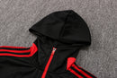 KIT PASSEIO COM CAPUZ - MANCHESTER UNITED - PRETO E VERMELHO