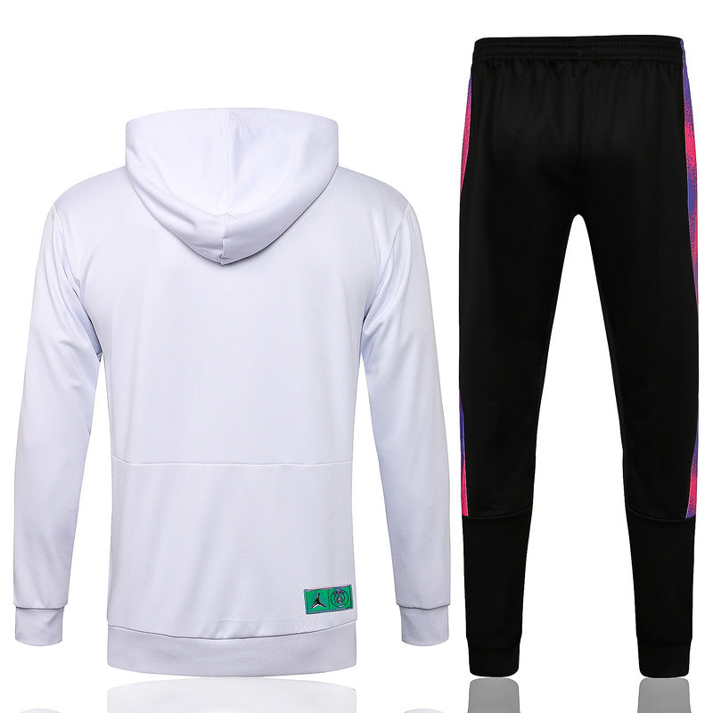 KIT MOLETOM - PARIS SAINT GERMAIN (PSG) - BRANCO COM SÍMBOLO ROXO E ROSA