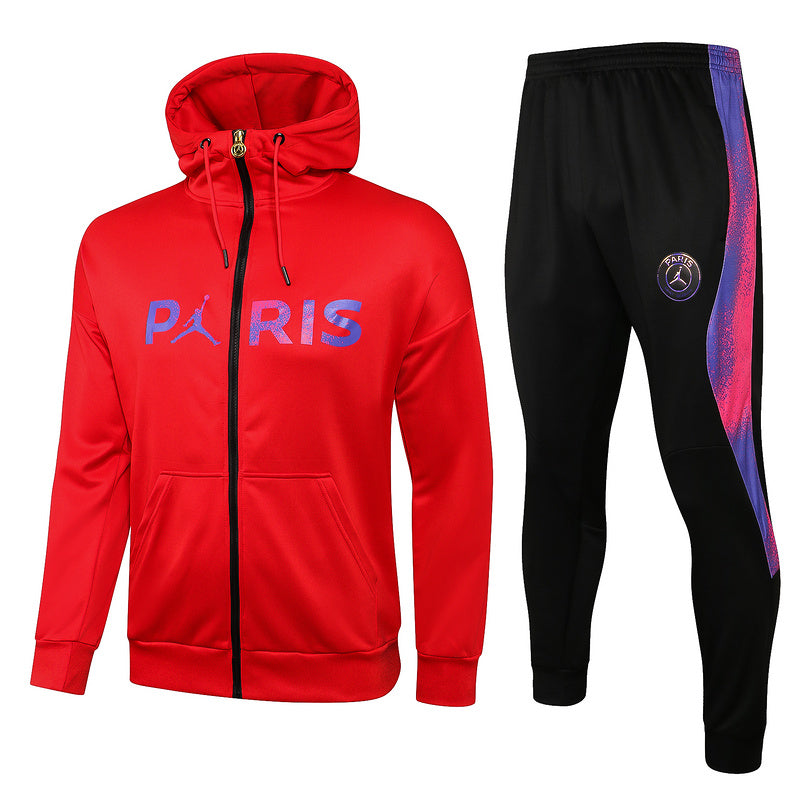 KIT PASSEIO COM CAPUZ - PARIS SAINT GERMAIN (PSG) - VERMELHO, ROXO E ROSA