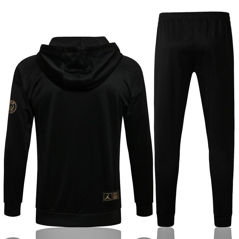 KIT PASSEIO COM CAPUZ - PARIS SAINT GERMAIN (PSG) - PRETO, DOURADO E BRANCO