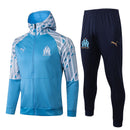 KIT PASSEIO COM CAPUZ - OLYMPIQUE DE MARSEILLE - AZUL E BRANCO